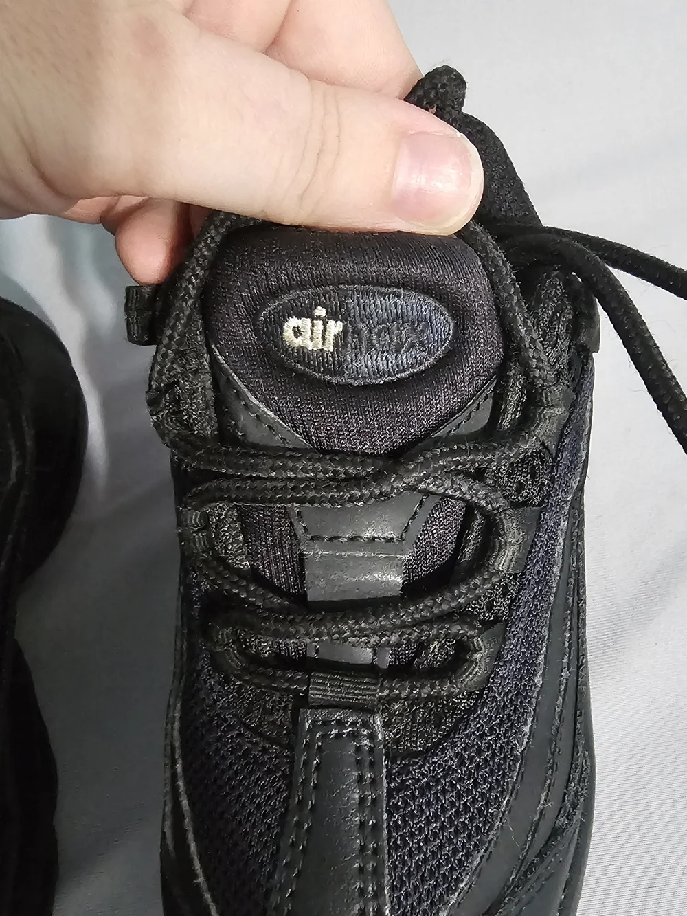Nike Air Max Kids Black Athletic Sneakers with White Trim